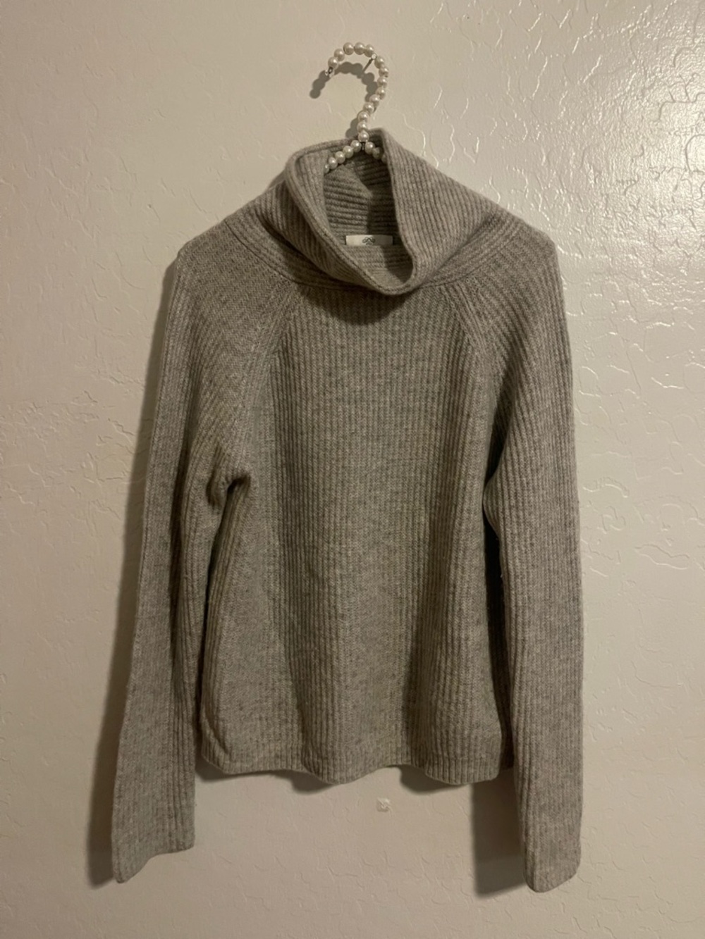 ALLUDE 100% Cashmere Gray High Neck Sweater Size S